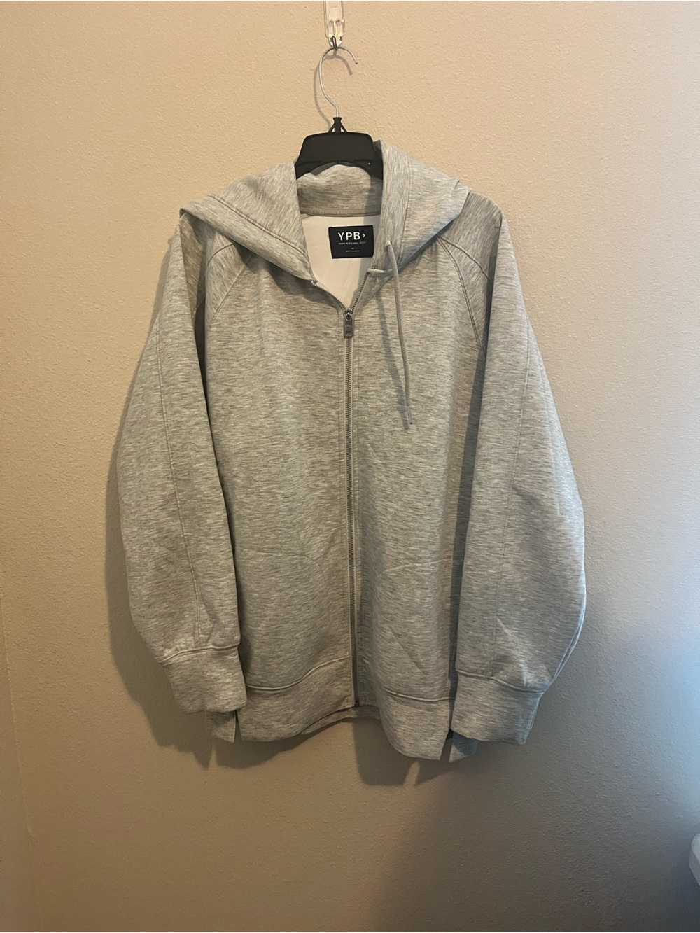 YPB Women's Light Gray Zip-Front Hoodie